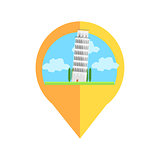 On-line Map Marker With Pisa Tower