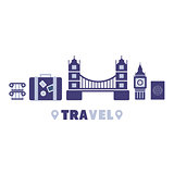 London Travel Symbols Set By Five In Line