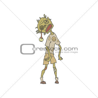 Child Creepy Zombie Outlined Drawing