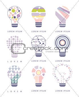 Idea Bulb Different Abstract Design Pastel Icons