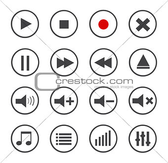 Media Player Vector Icons Set