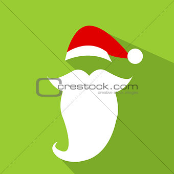 Flat Design Vector Santa Claus Face