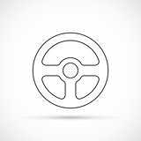 Steering wheel outline icon