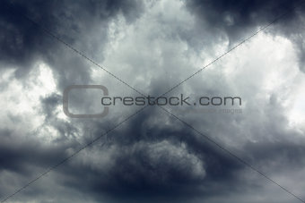 Large overcast clouds in sky