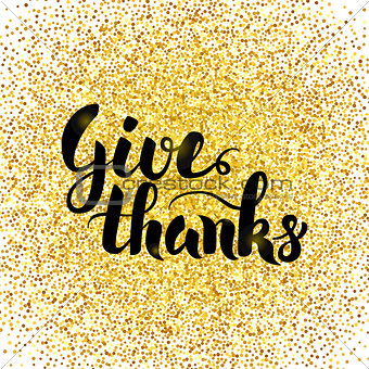 Give Thanks Gold Greeting Card
