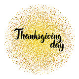 Thanksgiving Day Calligraphy over Gold