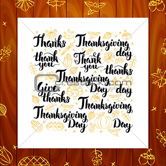 Thanksgiving Day Greeting Lettering