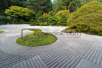 Japanese Flat Garden with Checkerboard Pattern