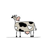 Funny cow character, sketch for your design