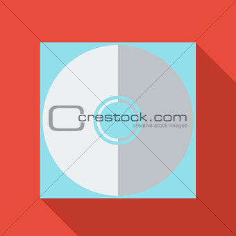 Modern flat design concept icon. CD or DVD computer disk diskett