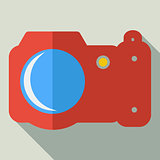 Modern flat design concept icon photo camera. Vector illustratio