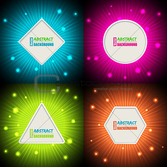 Bursting colorful backgrounds with text container