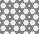 Jewish, Star of David black seamless pattern