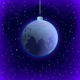 Christmas background, Earth in space