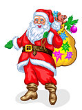 Santa Claus with bag of gifts