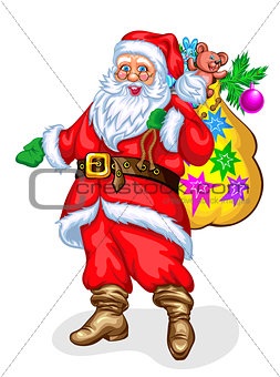 Santa Claus with bag of gifts