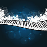 Blue template with piano