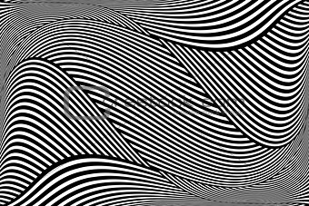 Op art wavy lines pattern. 