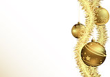 Christmas Background with Gold Baubles