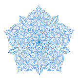 Hand-drawn christmas lace frame, mandala.