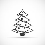 Christmas tree icon flat
