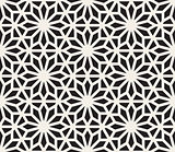 Vector Seamless Black And White Geometric Hexagon Lines Pattern