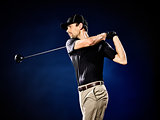 man  golfer golfing isolated
