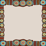 Ethnic hand painted square frame.