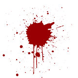 Grunge background with red color splatter. Vector illustration