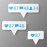 Like, follower, comment icons.
