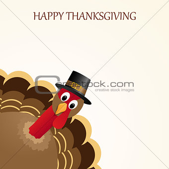 Happy Thanksgiving celebration design with turkey.