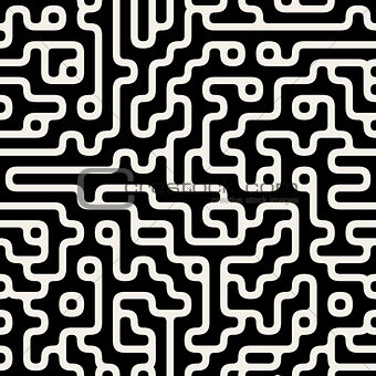 Vector Seamless Line Circuit Maze Pattern