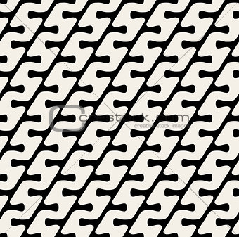 Vector Seamless Diagonal Rounded Lines Pattern