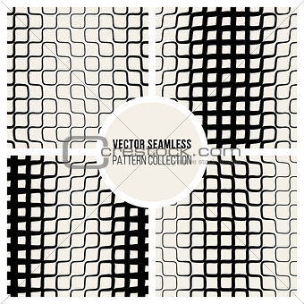Vector Seamless  Halftone Grid Pattern Collection