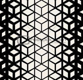 Vector Seamless Rhombus Cube Halftone Pattern