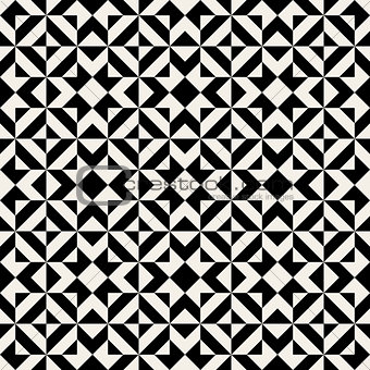 Vector Seamless Black White Ethnic Square Pattern