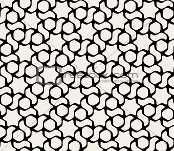 Vector Seamless Black And White Hexagonal Pattern