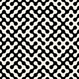 Vector Seamless Black White Rounded Maze Pattern