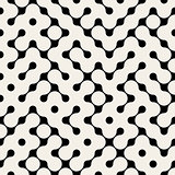 Vector Seamless Black And White Truchet Rounded Metaball Pattern