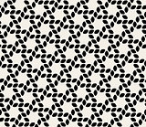 Vector Seamless Black  White Ellipse Hexagonal Rounded Rope Lines Pattern