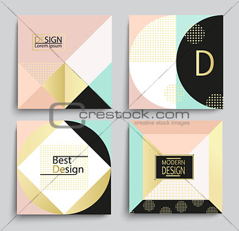 Set of elegant geometric banner template design.