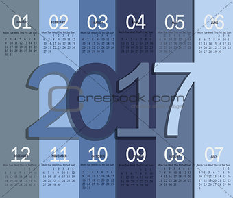 Modern calendar for 2017.