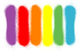 graffiti sprayed lines in six rainbow colors