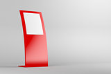 Red curved advertising panel