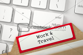 Card File with Work and Travel. 3D.