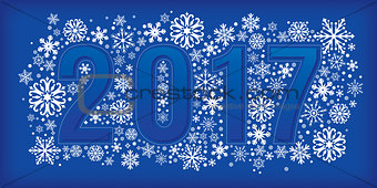 2017 new year banner with snowflakes