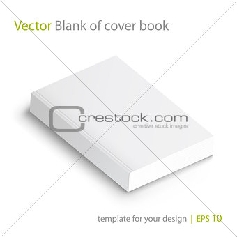 Blank of book cover, vector illustration. Template for your design.