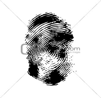 Fingerprint on a white background.
