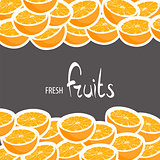 halves of freshly picked oranges