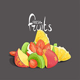 Juicy slices of fruit